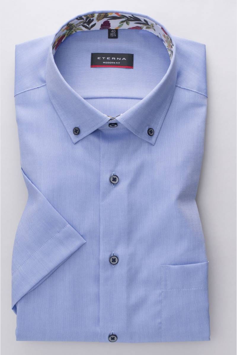 ETERNA Modern Fit Hemd blau, Einfarbig