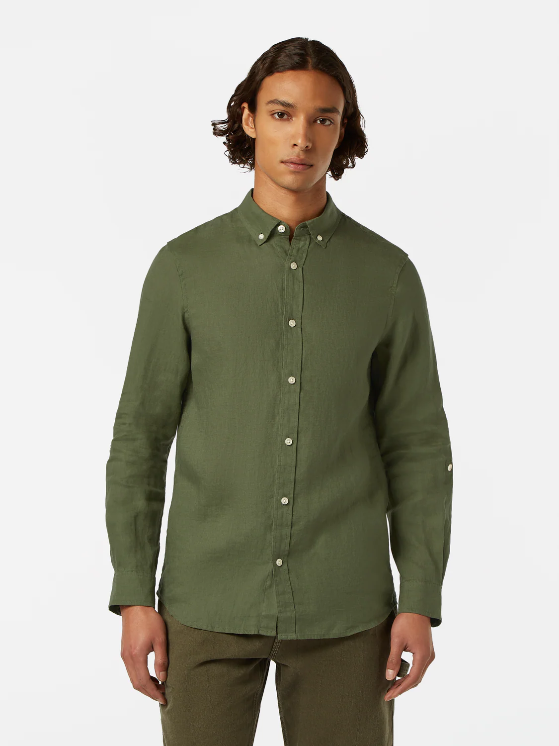Regular-Fit Linen Button Down Shirt