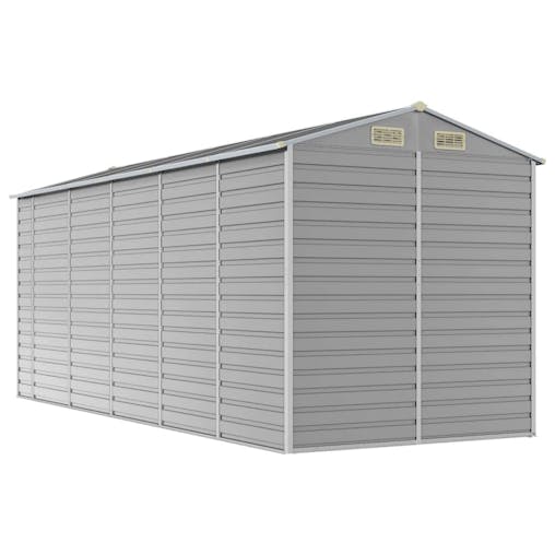NNEVL Garden Shed Light Grey 191x470x198 cm Galvanised Steel