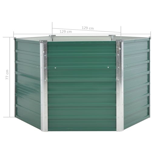 NNEVL Garden Raised Bed Galvanised Steel 129x129x77 cm Green