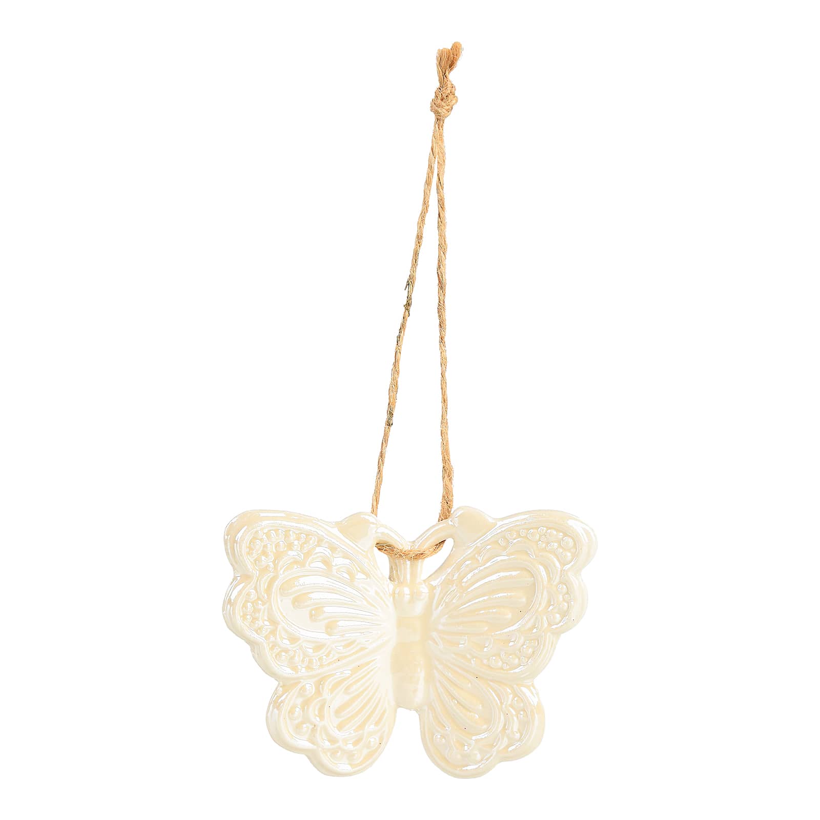 Deko-Anhänger Schmetterling Creme,B 80 x H 60 x T 20 mm