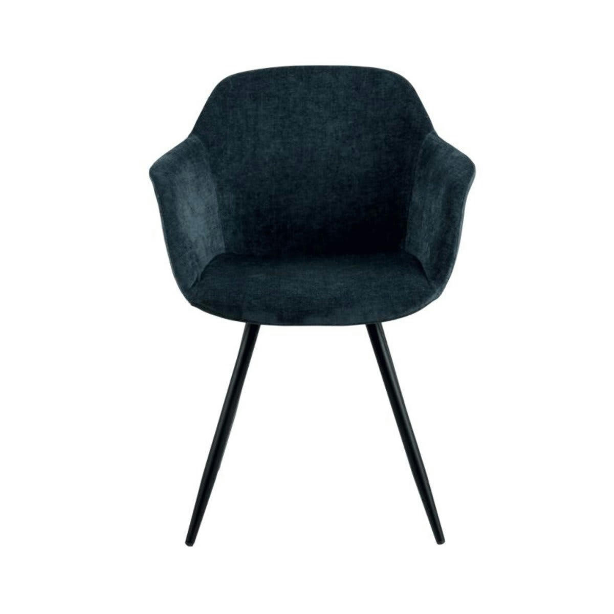 NOLLA - Chaise moderne effet velours bleu