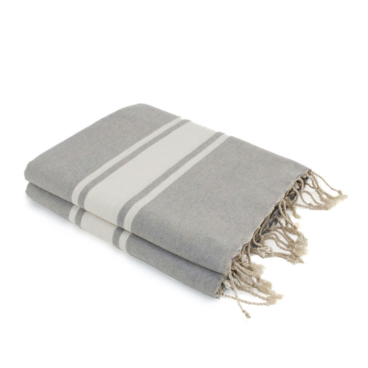 ST TROPEZ - Fouta XXL coton  200x200 gris perle