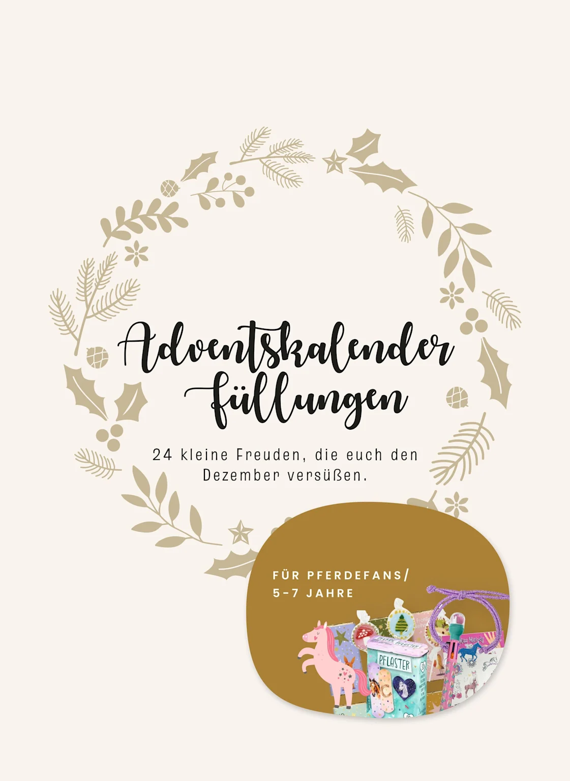 Korbmayer Adventskalender-Füllung für Pferdefans, 5–7 Jahre
