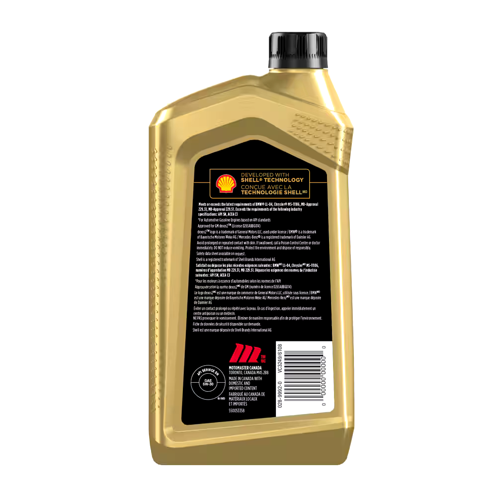 MotoMaster OEPLUS European Premium 5W30 Synthetic Engine/Motor Oil, 946-mL