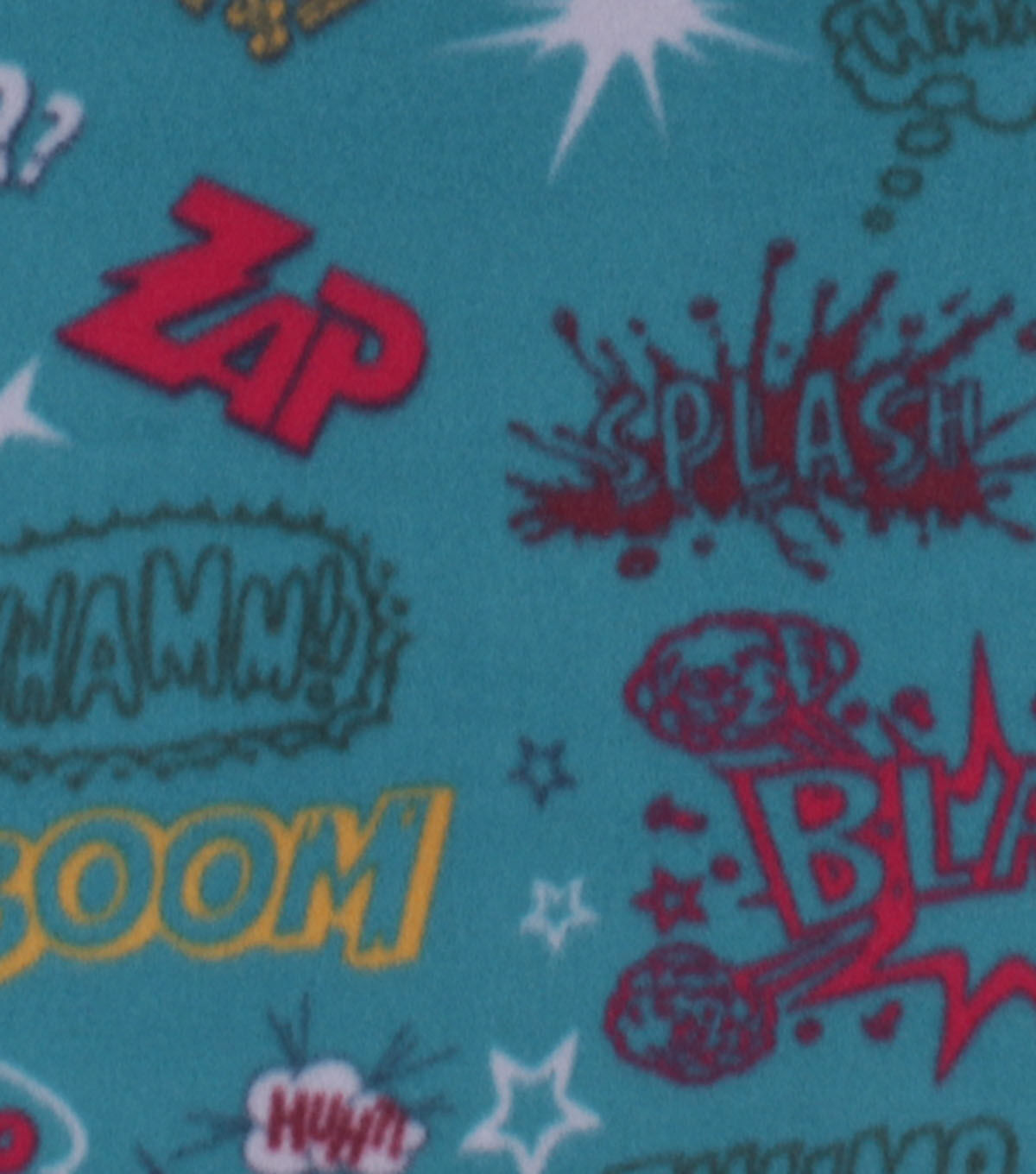 Comics on Blue Blizzard Fleece Fabric