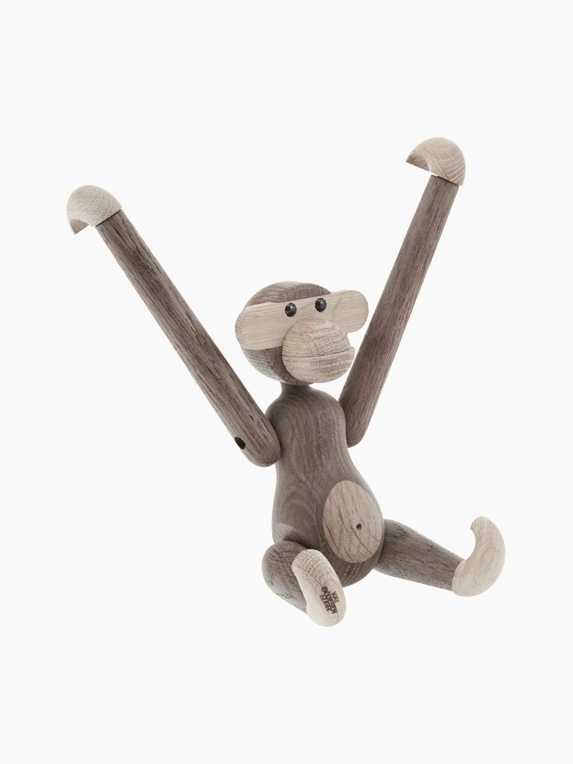 Designer Deko-Objekt Monkey aus Eichenholz, H 19 cm