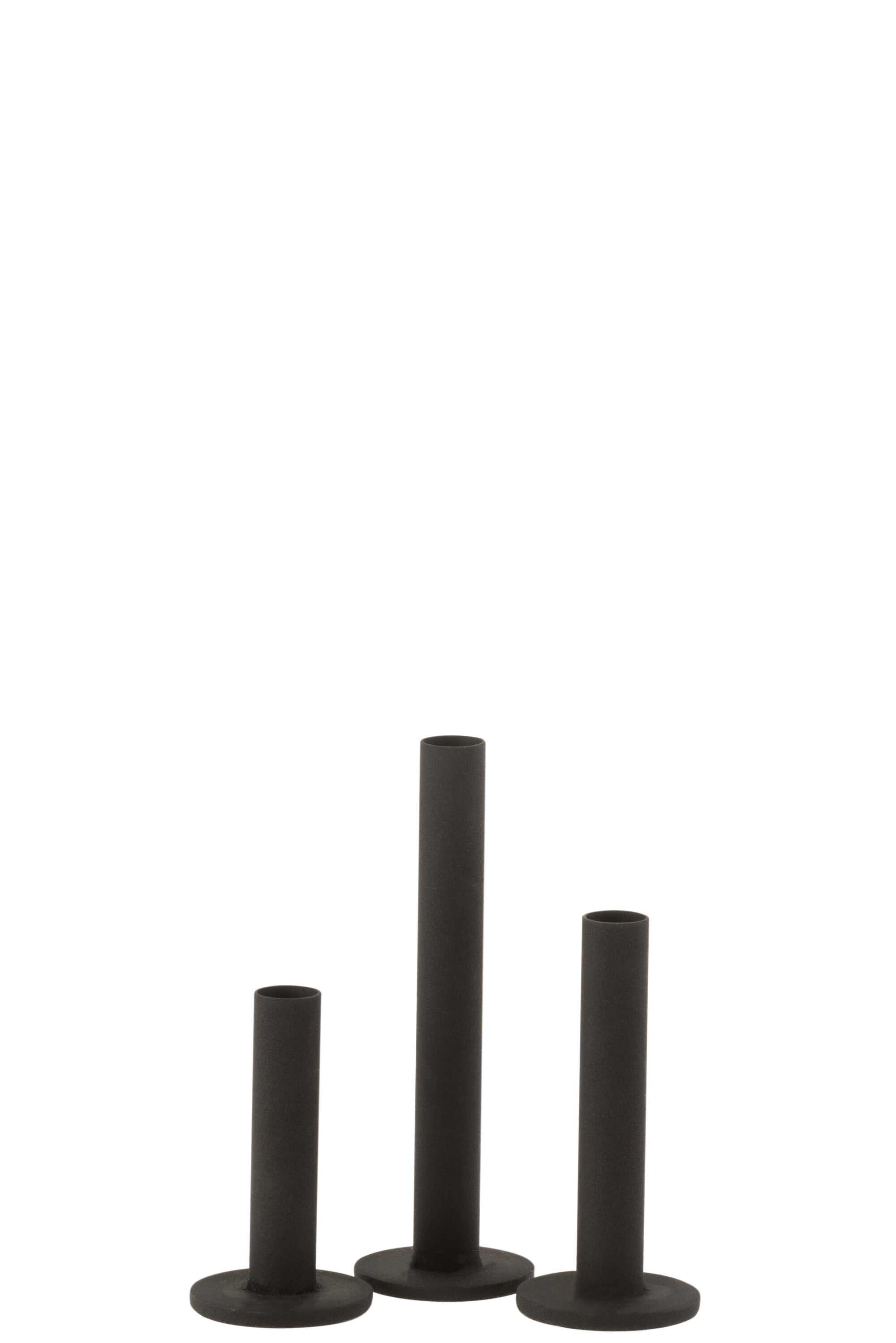 J-Line kandelaar Laag Modern - metaal - zwart - 3 stuks