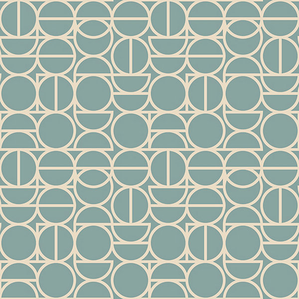 Papier peint vinyle intissé géométrique GoodHome vert L.10m x l.53cm