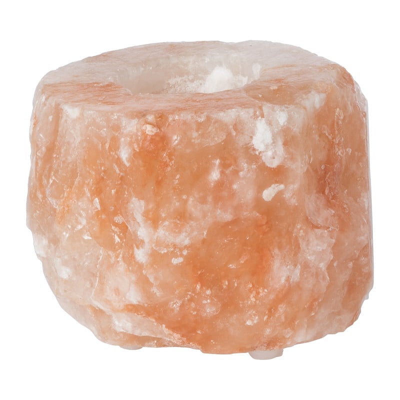 Theelichthouder zoutsteen - &Oslash;7.5x7 cm