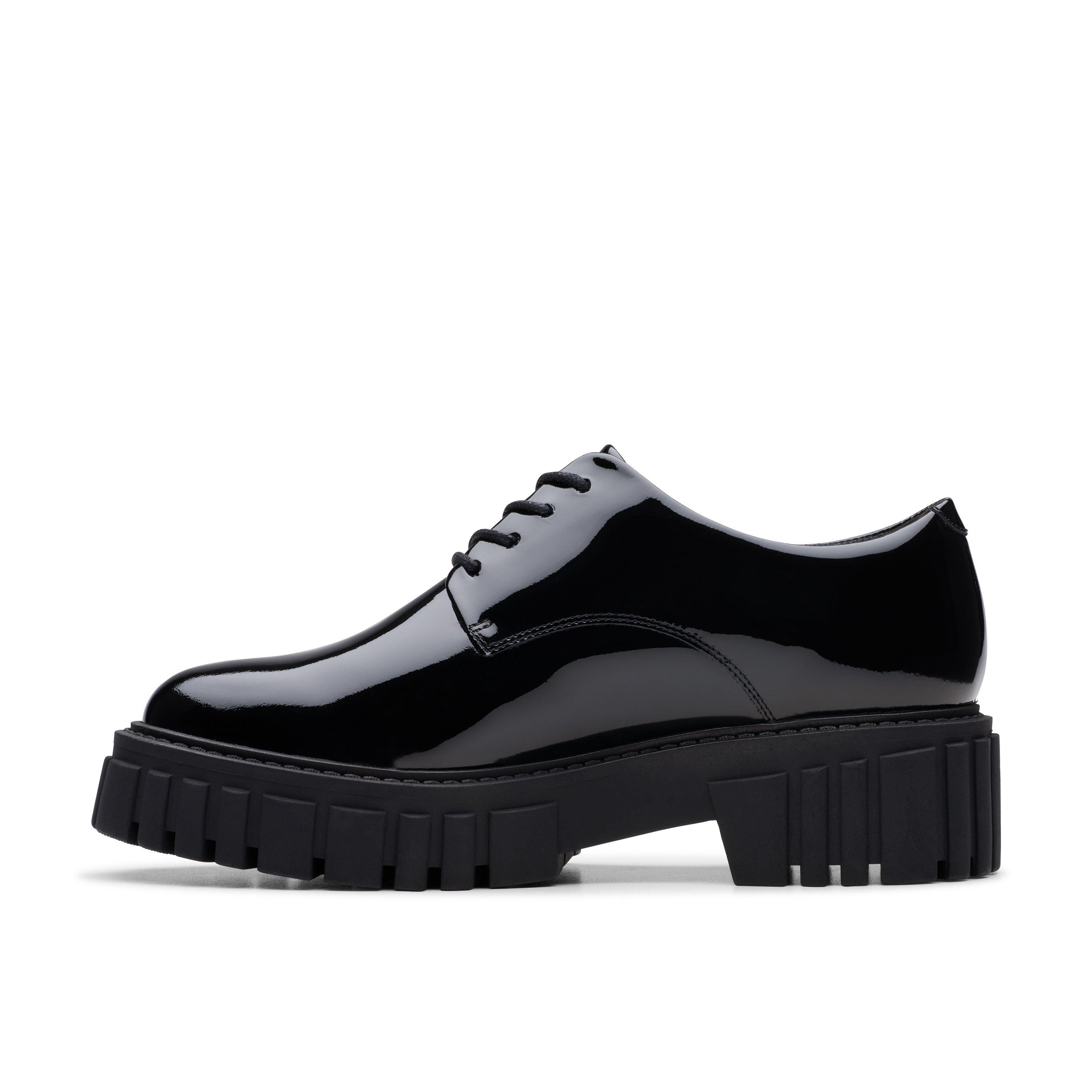 Clarks Page Walk Black Patent Derby Shoes
