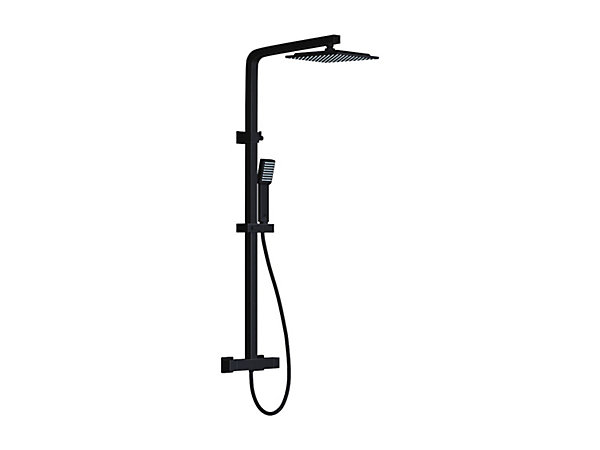 Colonne de douche thermostatique en acier inoxydable - 120 cm - Noir mat - PENEDA
