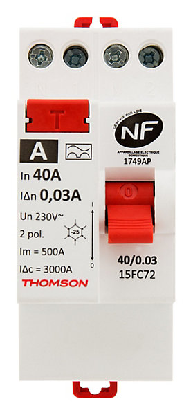 Interrupteur différentiel 40A type A Thomson