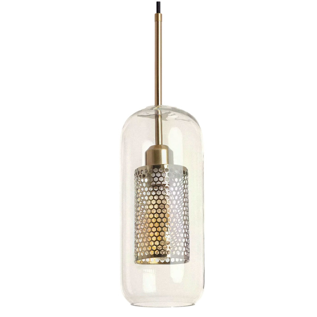Lampa wisząca złoto-przezroczysta Nobile1xE27x40W Abruzzo