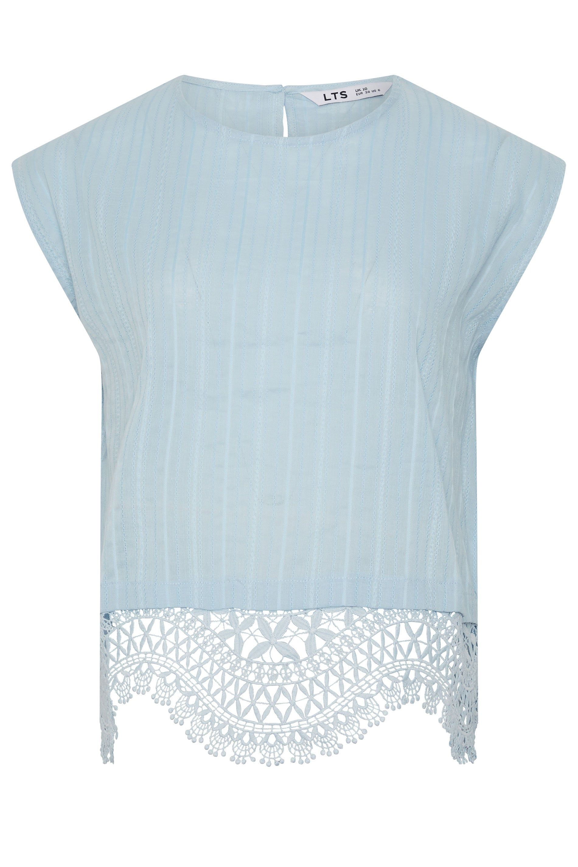 Long Tall Sally Tall Crochet Hem Cotton Top