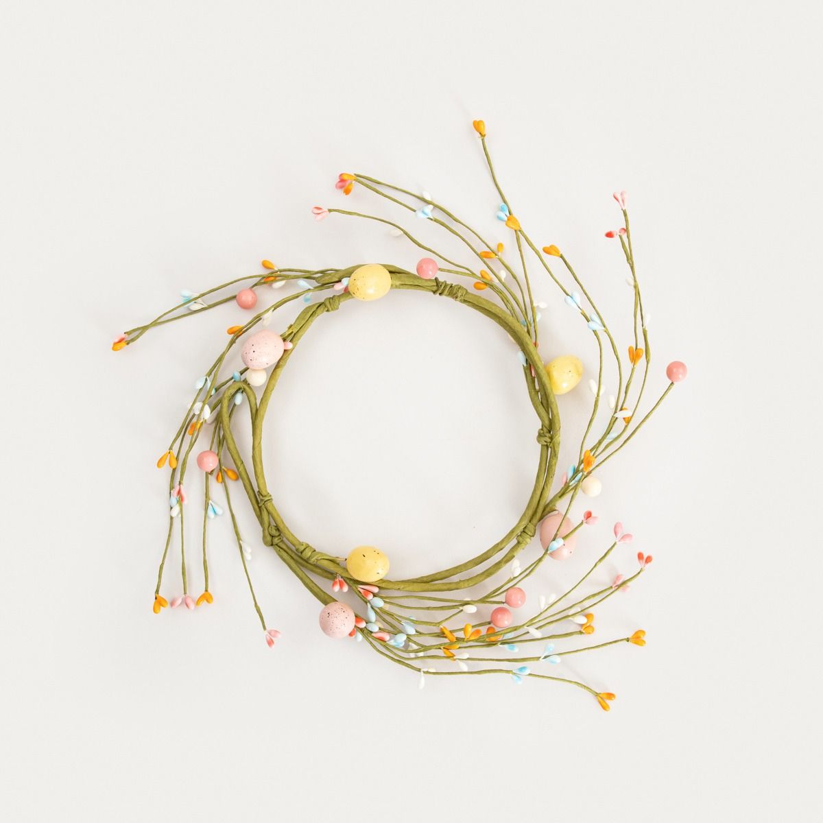 Wieniec wielkanocny TAZIA z kolorowymi baziami i jajkami 20 cm