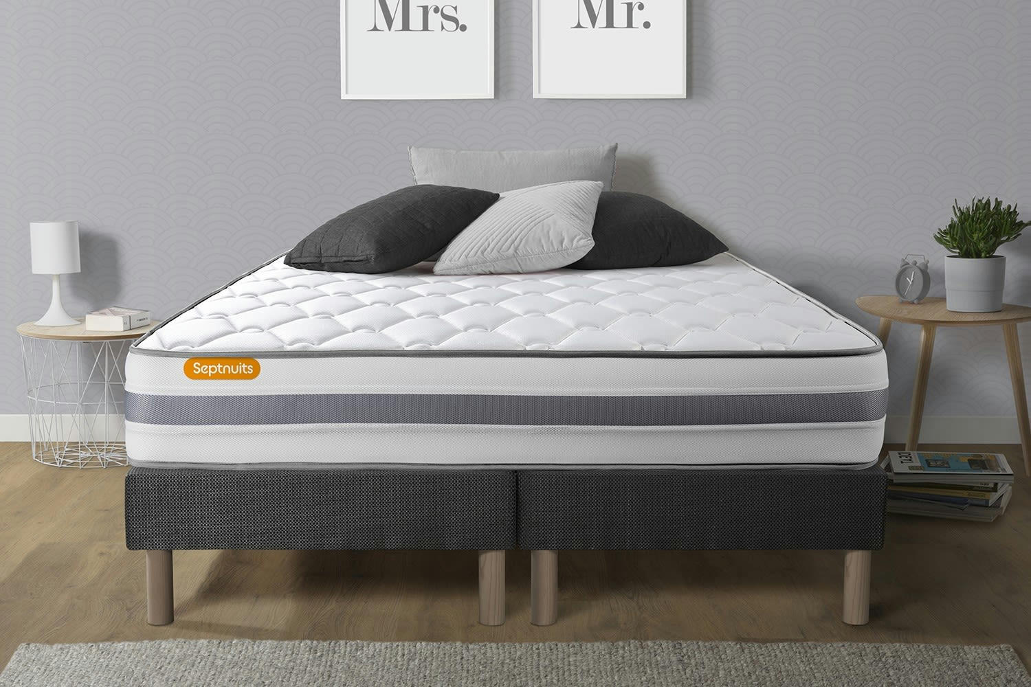 MEMO SPRING - Ensemble 160x200 Ressorts et mémoire de forme double sommiers