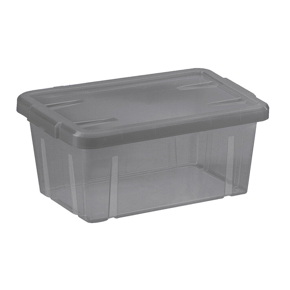 BoÎte de rangement gris fumé avec couvercle 4,4L