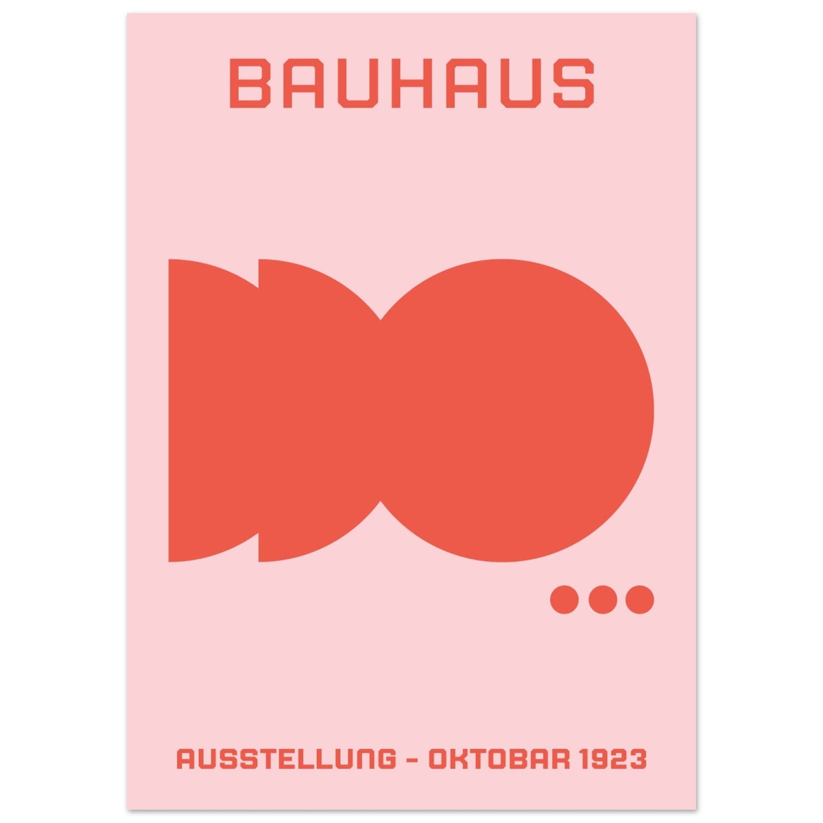 Artfulprints Poster Bauhaus - Ausstellung oktobar 1923  - 50x70 cm - Roze