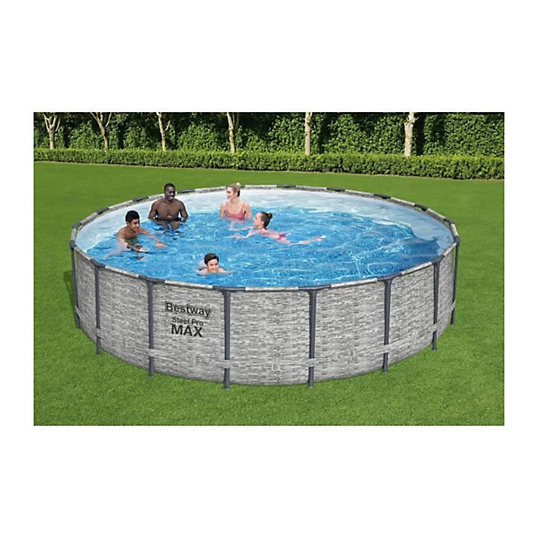 Kit Piscine hors sol tubulaire BESTWAY - Steel Pro Max™ - 549 x 122 cm - Ronde (Avec filtre a cartouche, une bâche et une éc