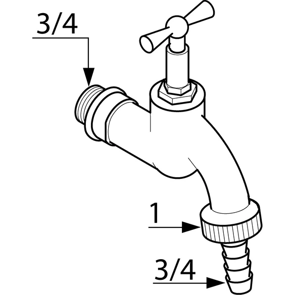 Auslaufventil, Messing