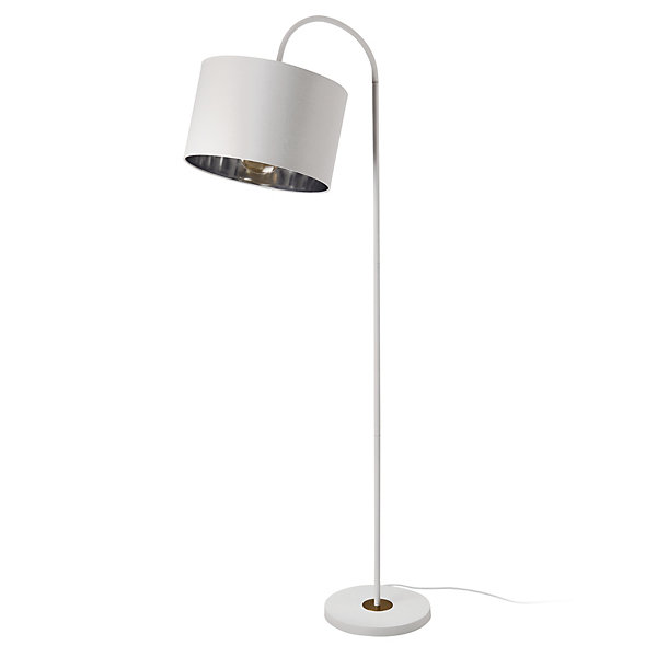 Lampadaire Moderne Stylé Lampe Sur Pied Design E27 Métal Textile 173 Cm Blanc lux.pro