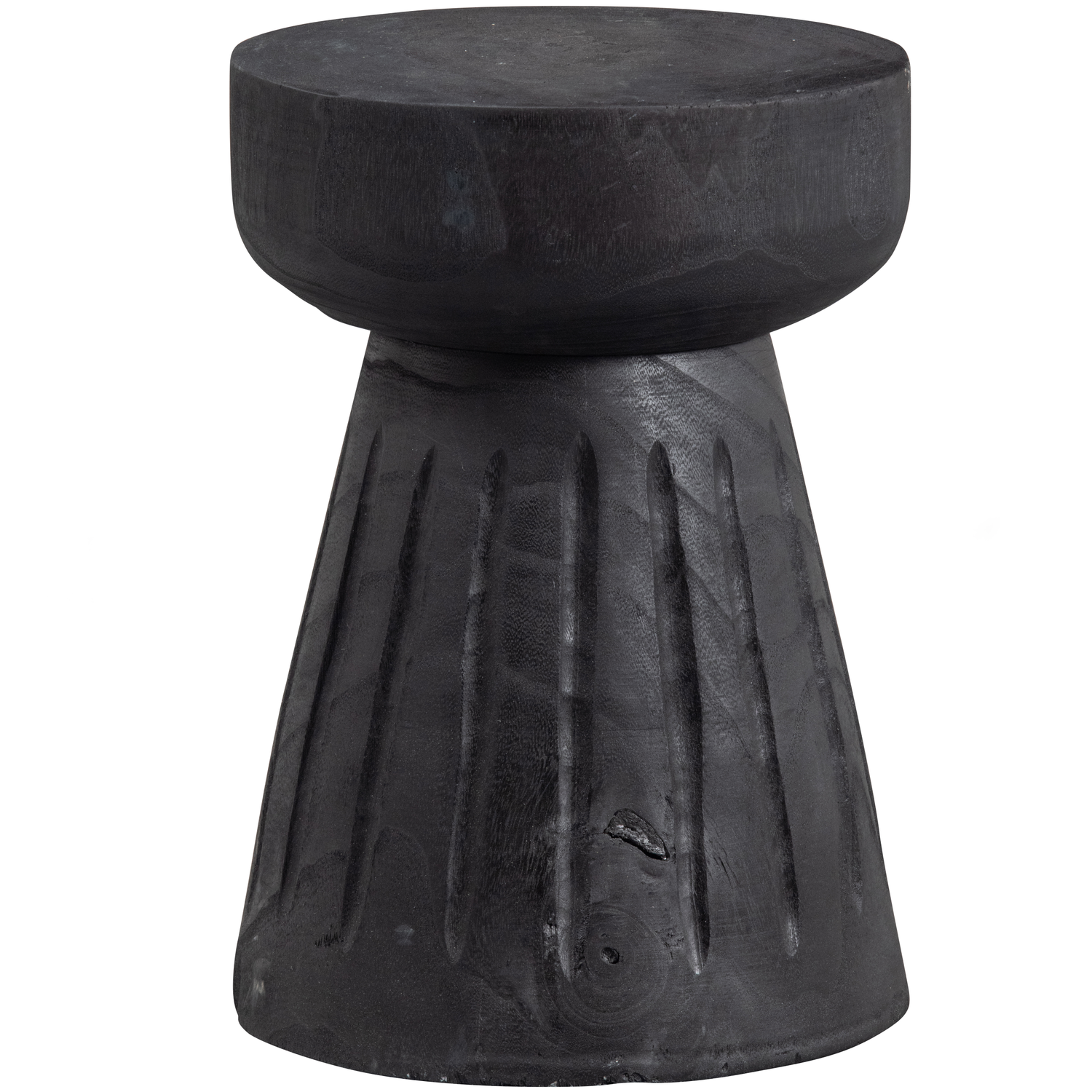 WOOOD kruk Borre - Hout - Zwart - 40x28x28