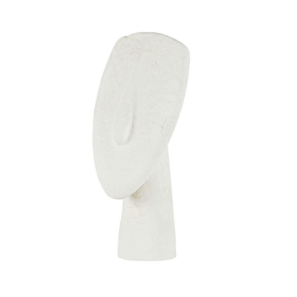 SANREMO - Statuette visage stylisé en ciment blanc H35