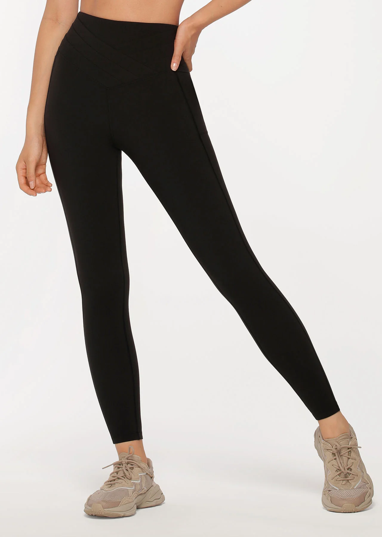 Tuck Front Phone Pocket Full Length Leggings