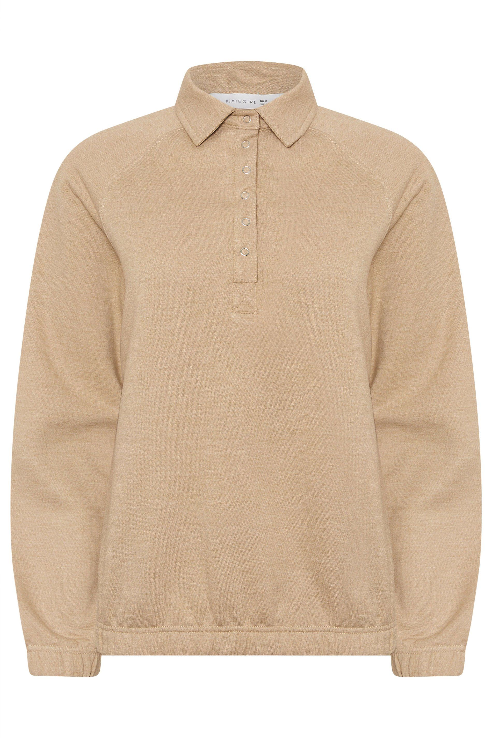 PixieGirl Petite Button Collar Sweatshirt