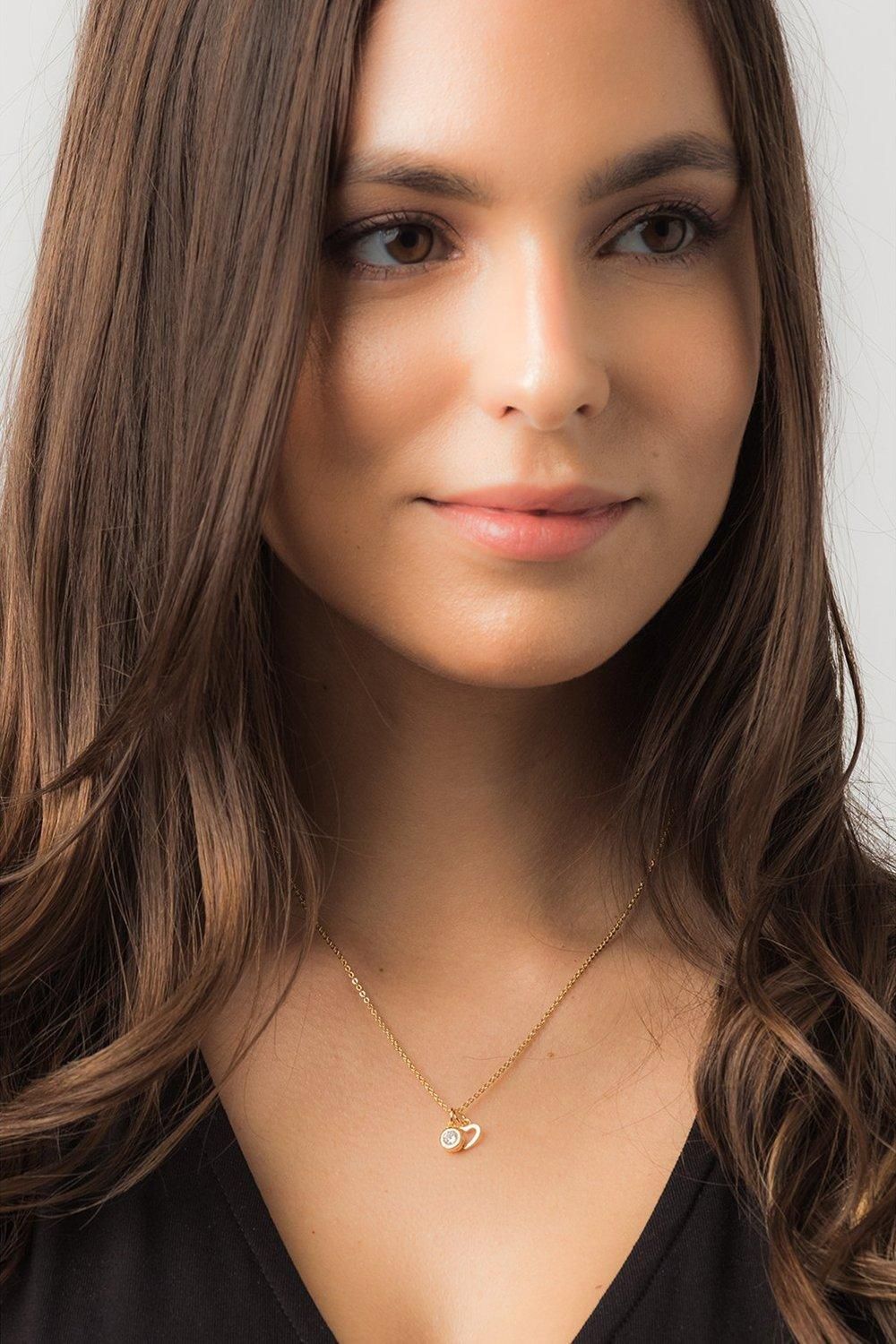 Pure Luxuries London Gift Packaged 'Kouris' 18ct Yellow Gold Plated 925 Silver & Cubic Zirconia Necklace