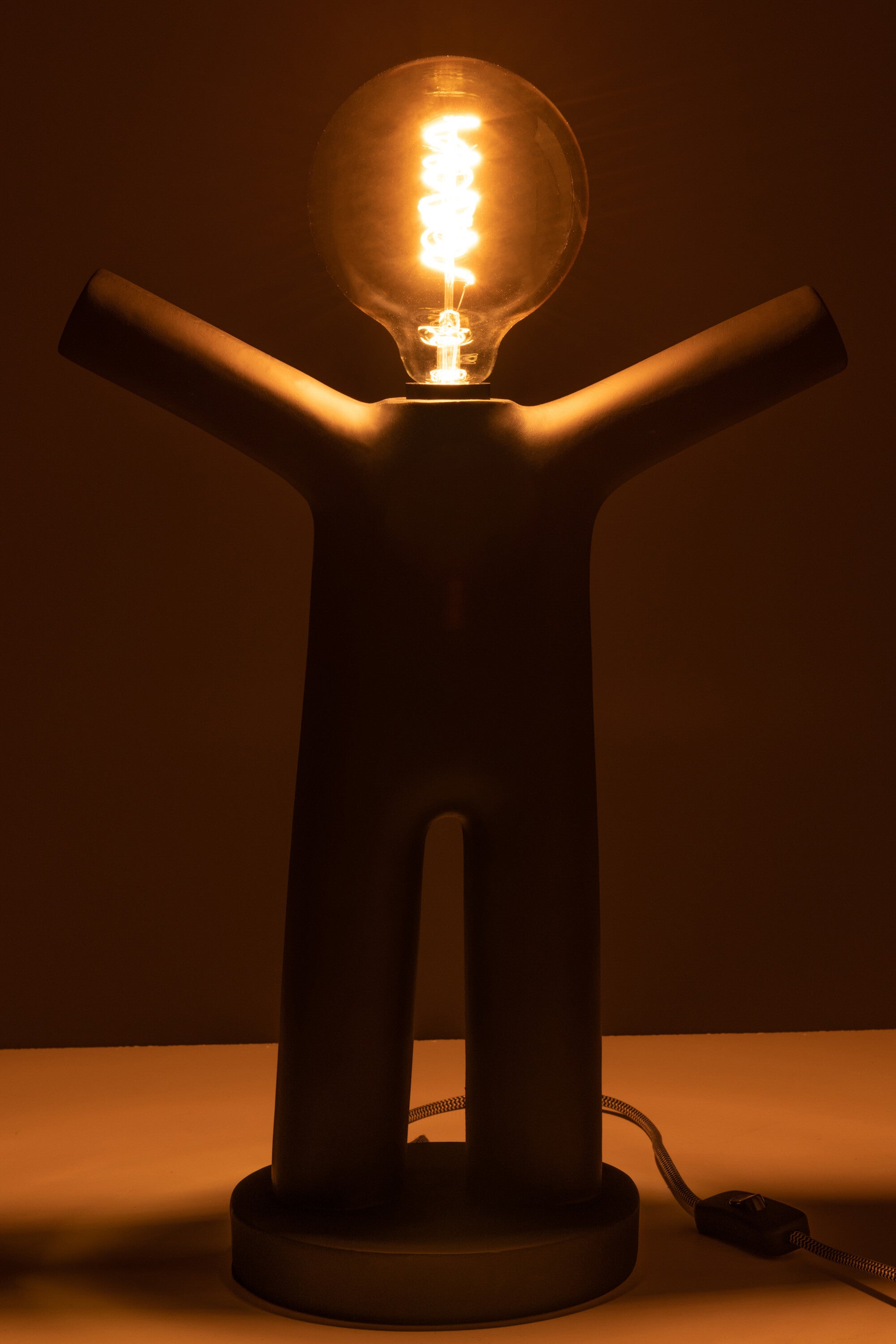 J-Line lamp P'tit Maurice - polyresin - zwart