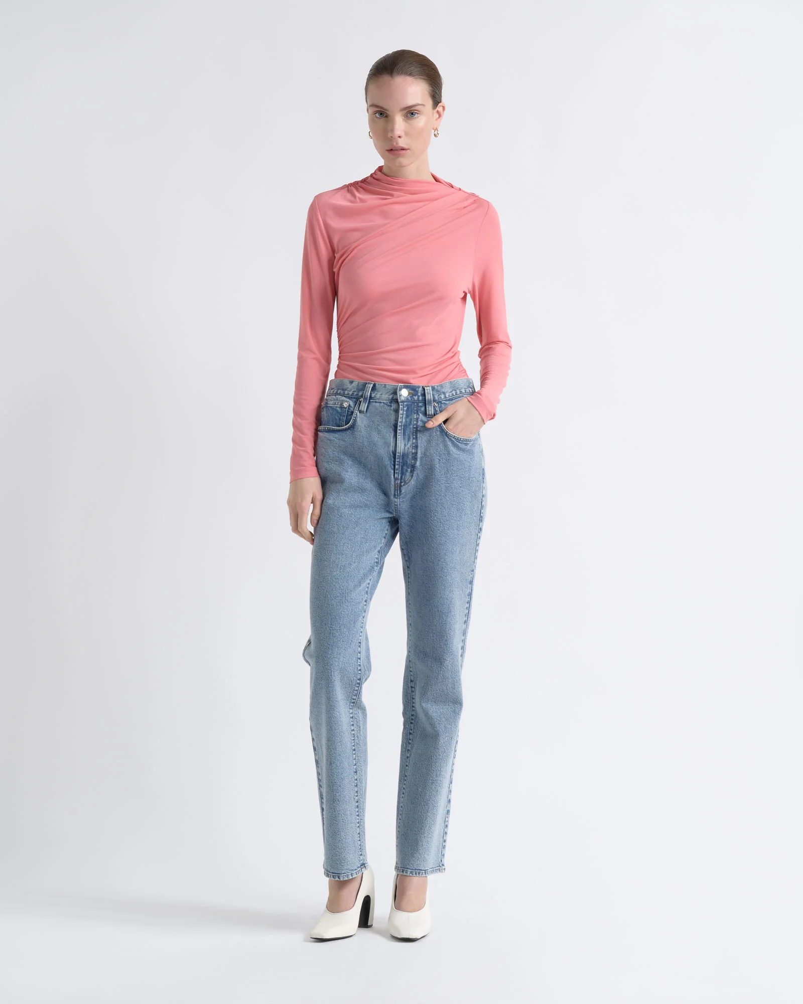 Mesh Gathered Top