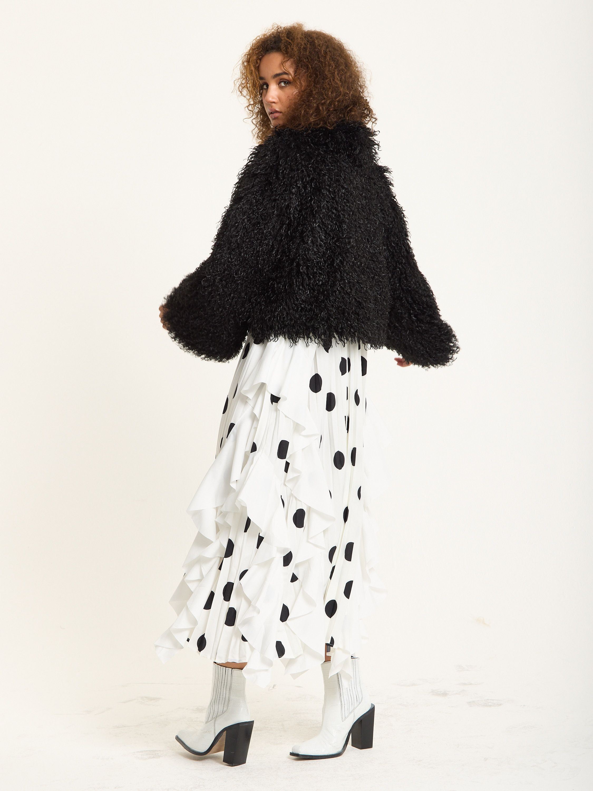 House of Holland Black Shaggy Faux Fur Jacket