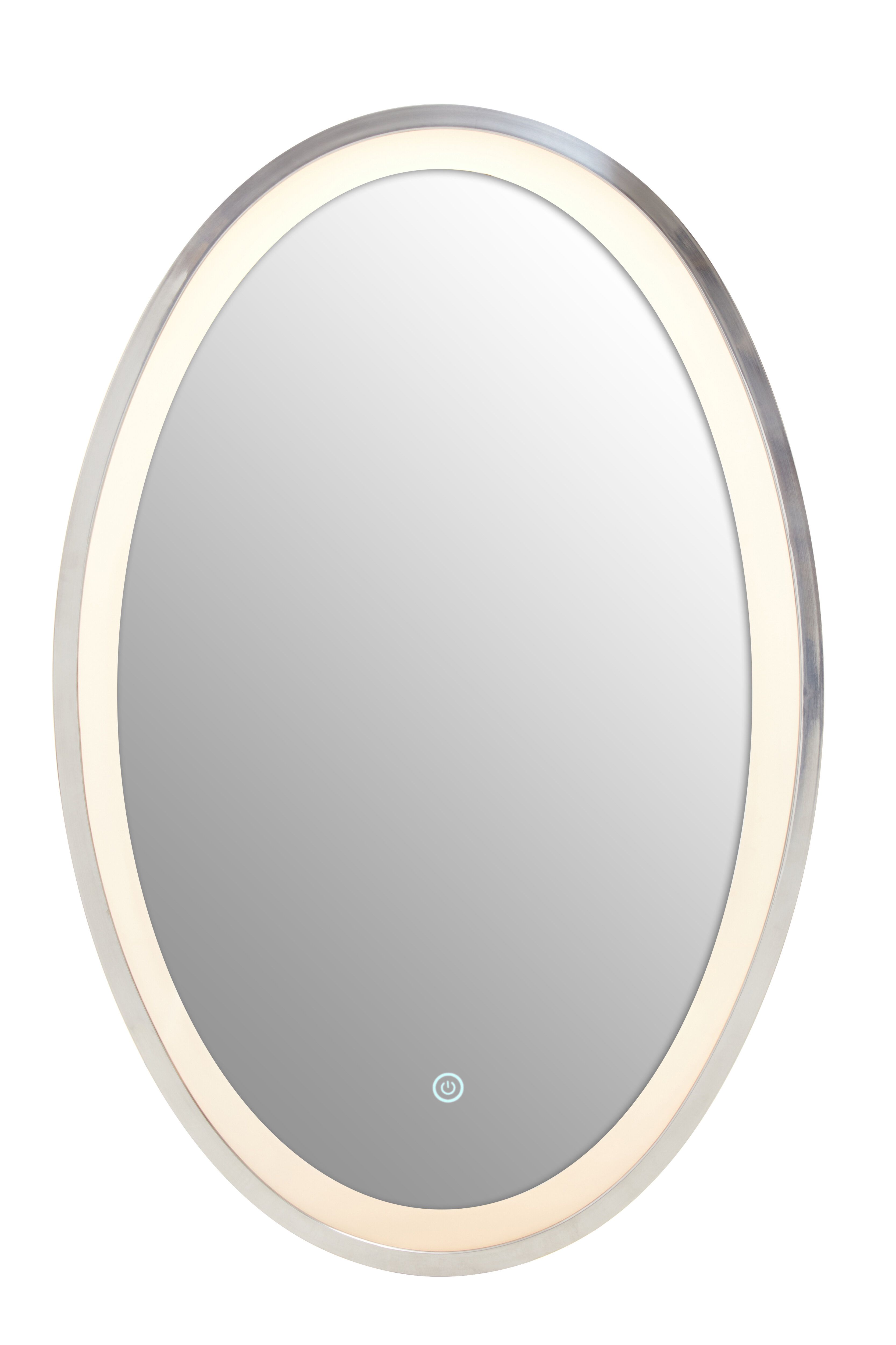 Orsina Avelino Illuminated Silver Oval Mirror