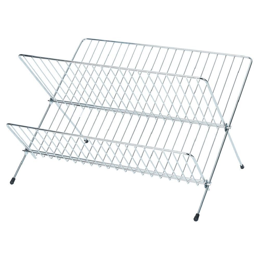 égouttoir pliable en métal gris 36x31xH22cm