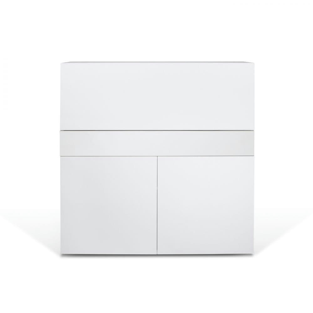 FOCUS - Bureau effet bois blanc laqué