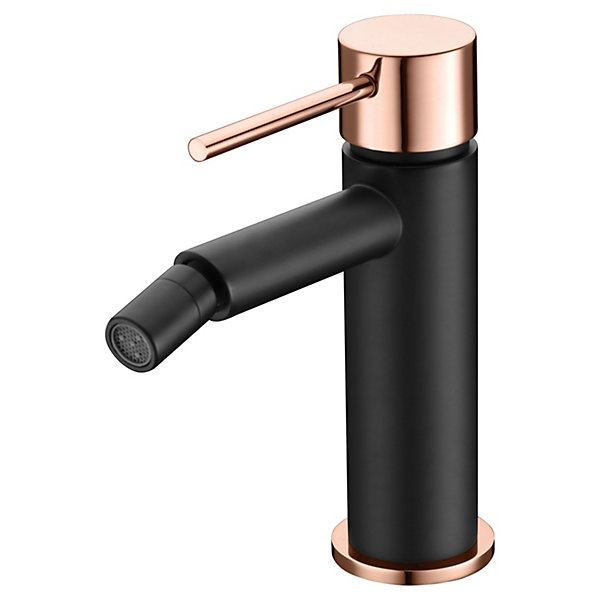 Mitigeur bidet en laiton noir mat et or rose avec cartouche ceramique 25 mm