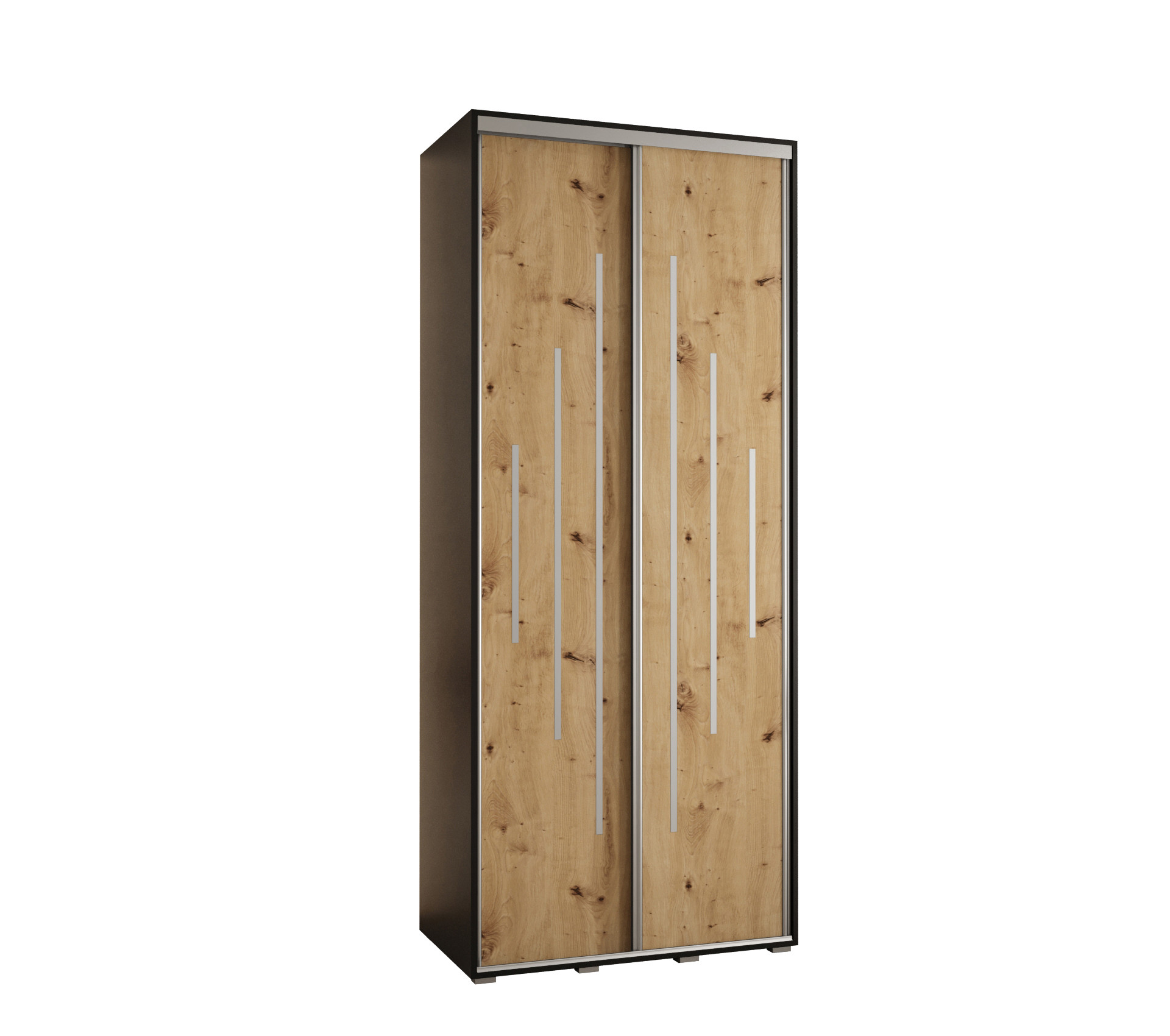 Szafa przesuwna 45 wysoka DAVOS 12 110 czarny artisan srebrny