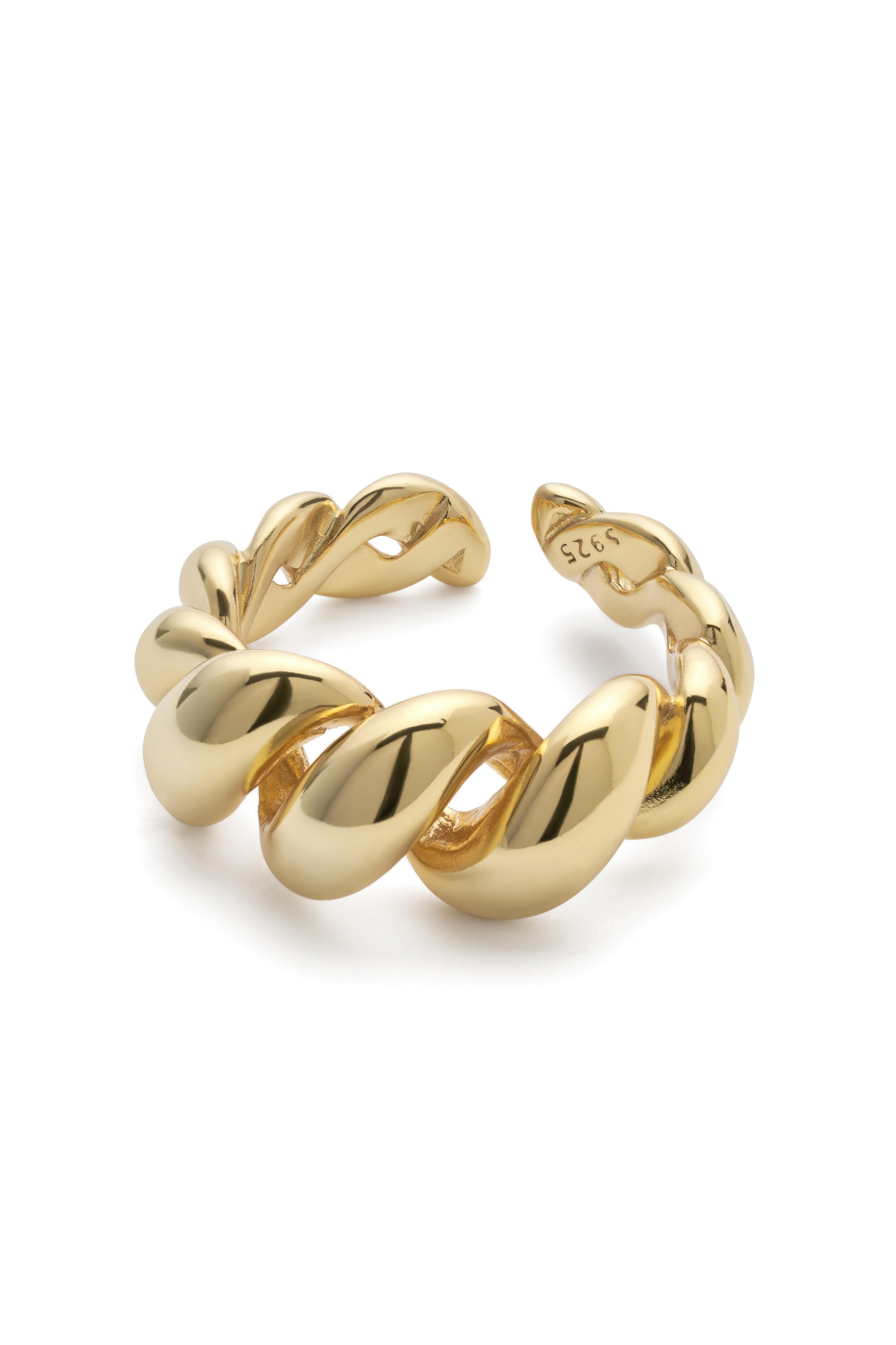 Elk & Bloom 14K Gold Twist Link Ring