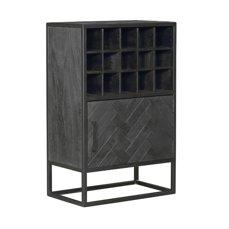 StarFurn Wijnkast New York - Zwart Hout - 55x35x90cm