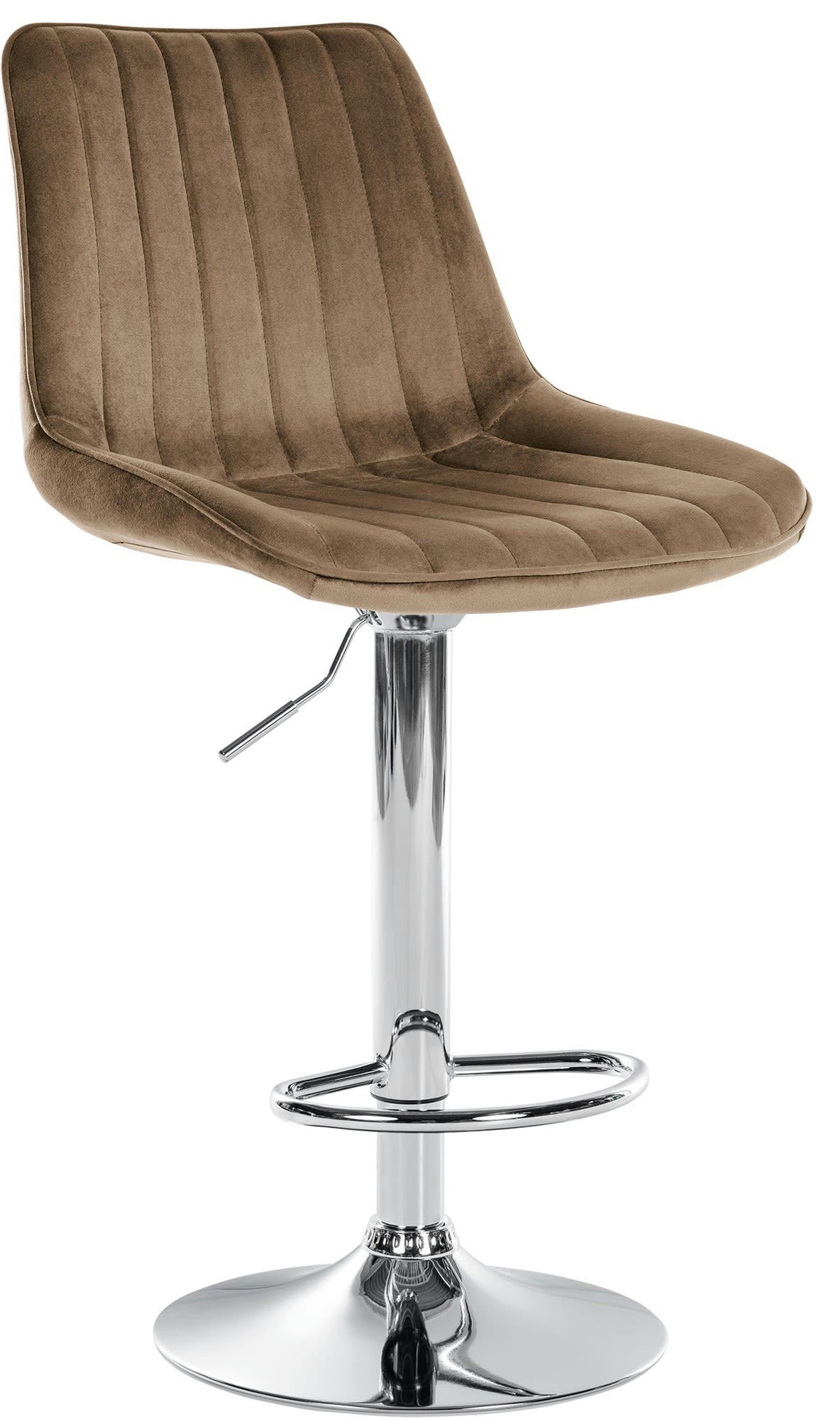 TONI - Tabouret de bar velours ajustable pivotant velours Marron