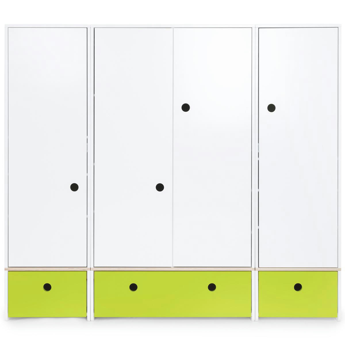 COLORFLEX - Armoire 4 portes citron vert