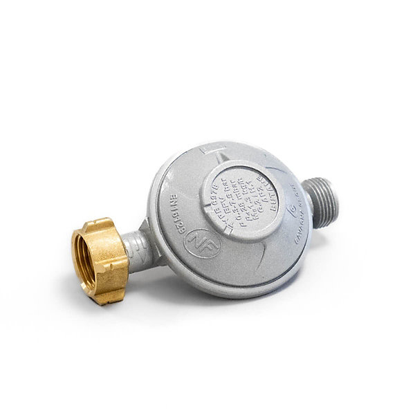 Détendeur gaz BUTANE 28 mbar avec limiteur de débit Raccords 20/150 &G1/2.