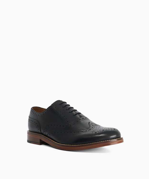 Sadwell Black - Leather Brogue Shoes