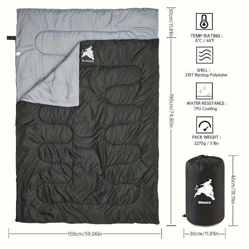 NNETM Double Sleeping Bag with Pillows (4 Season)