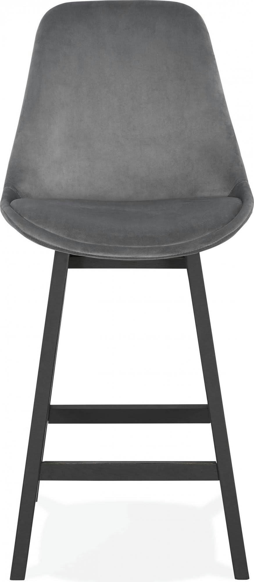 BASIL MINI - Tabouret de bar Tissu Gris H. assise 66 cm rembourré