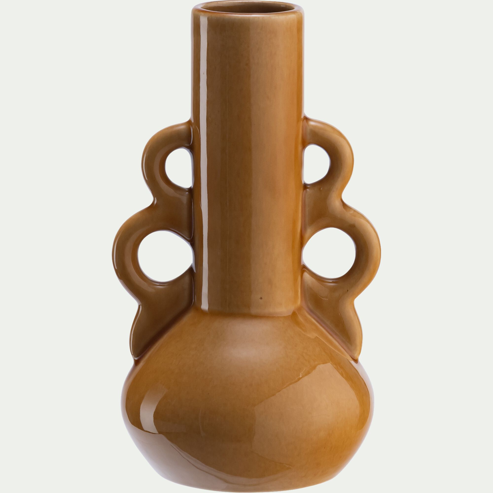 MONTERREY - Vase à anses en faïence H26cm - jaune