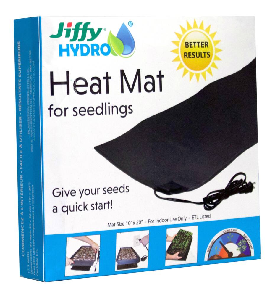 Jiffy Hydro Heavy-Duty Seedling Heat Mat, 10-in x 21-in