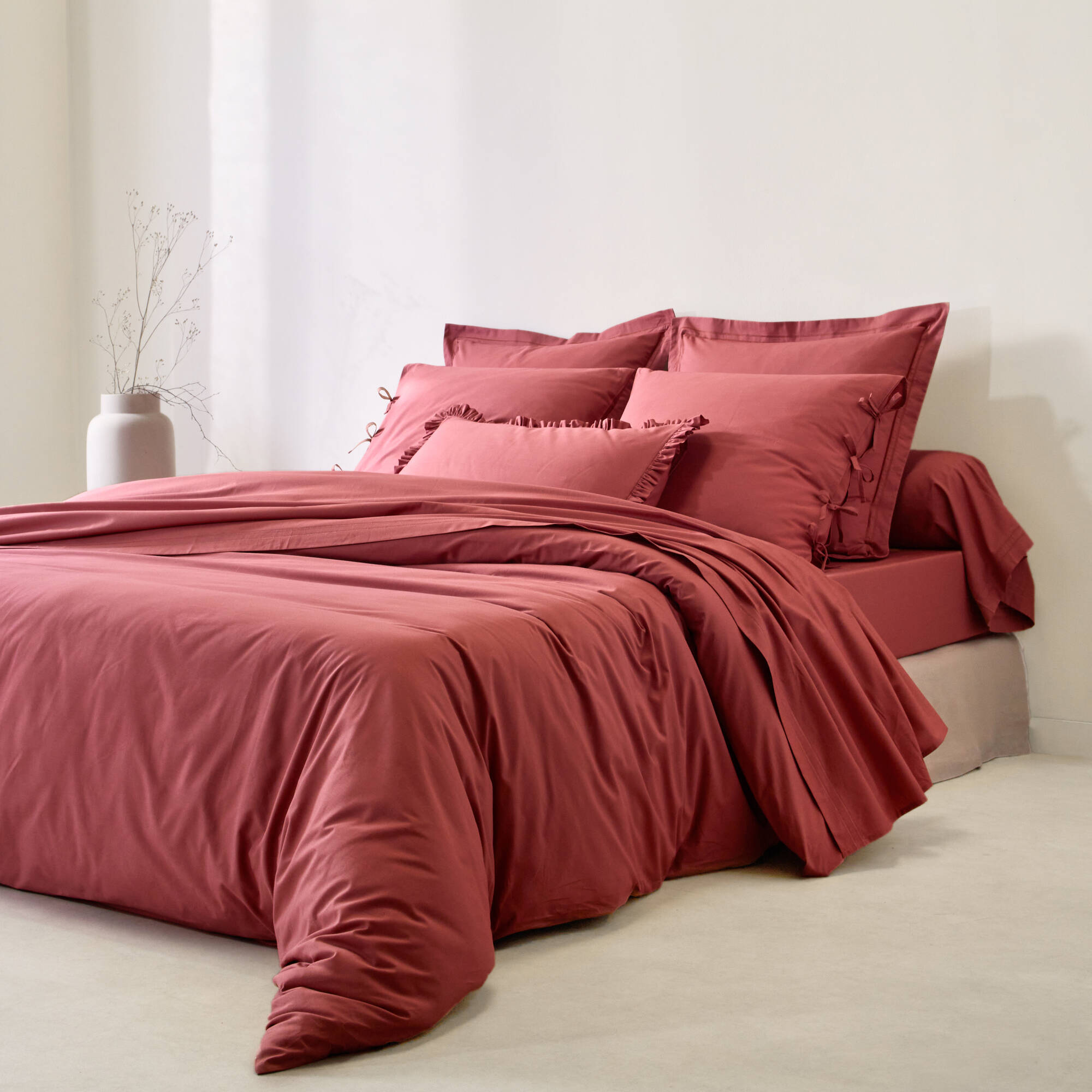 Linge de lit uni percale